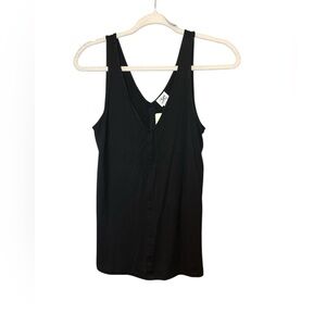 Evereve Peyton Jensen Black Soft Sleeveless Tank Size S Classic Minimalist NWT